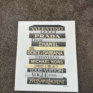 Fashion Designer Shoes Bookstack Black And White Watercolor Graphic Art Print